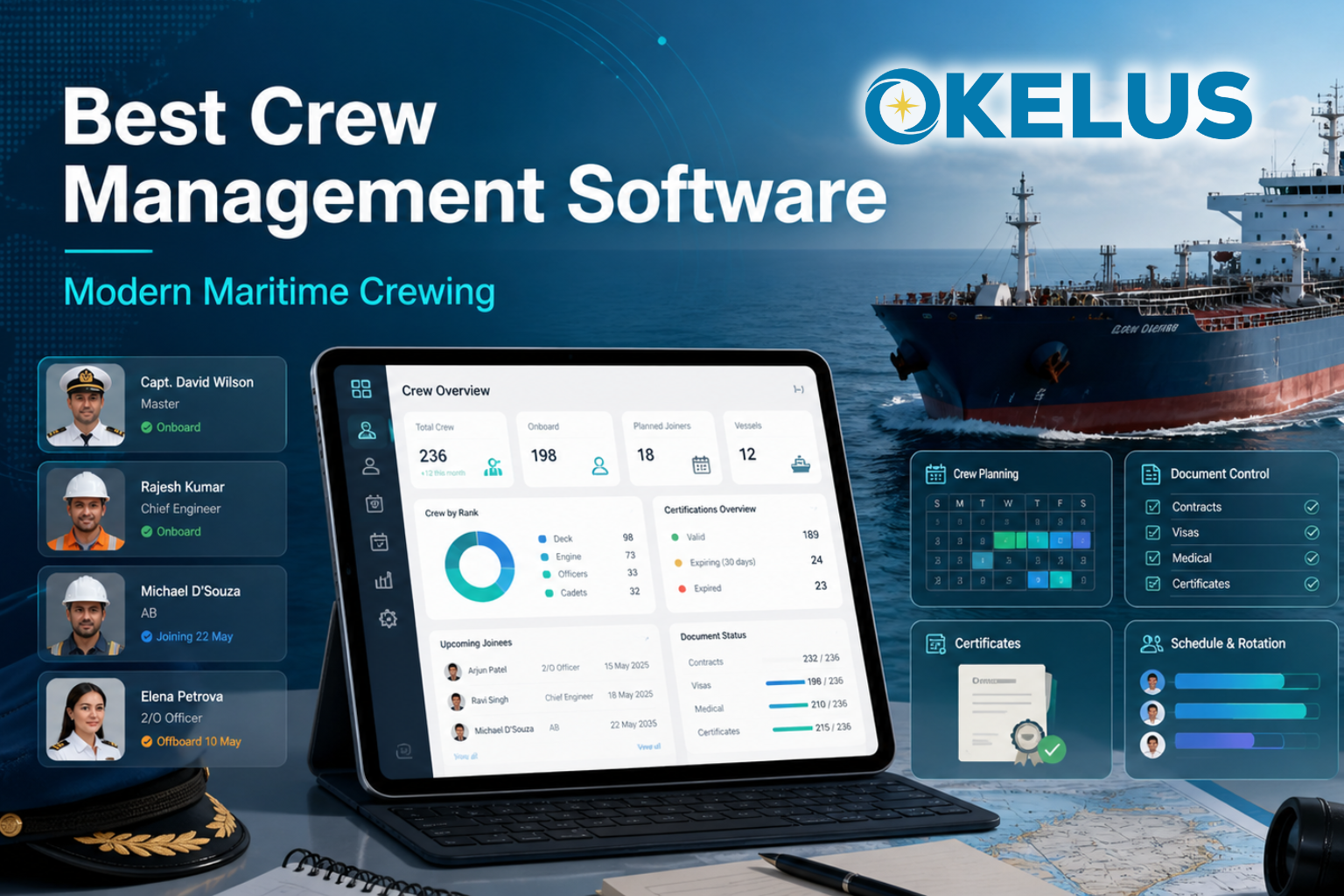 Qual è il miglior crew management software? Okelus, la risposta per il maritime crewing moderno